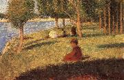 Georges Seurat The Person sat on the Lawn china oil painting artist